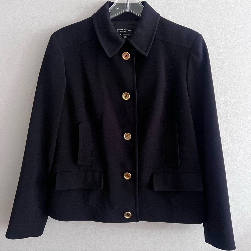 Nice Black Jones New York Collection size 14 Stretch jacket excellent co…